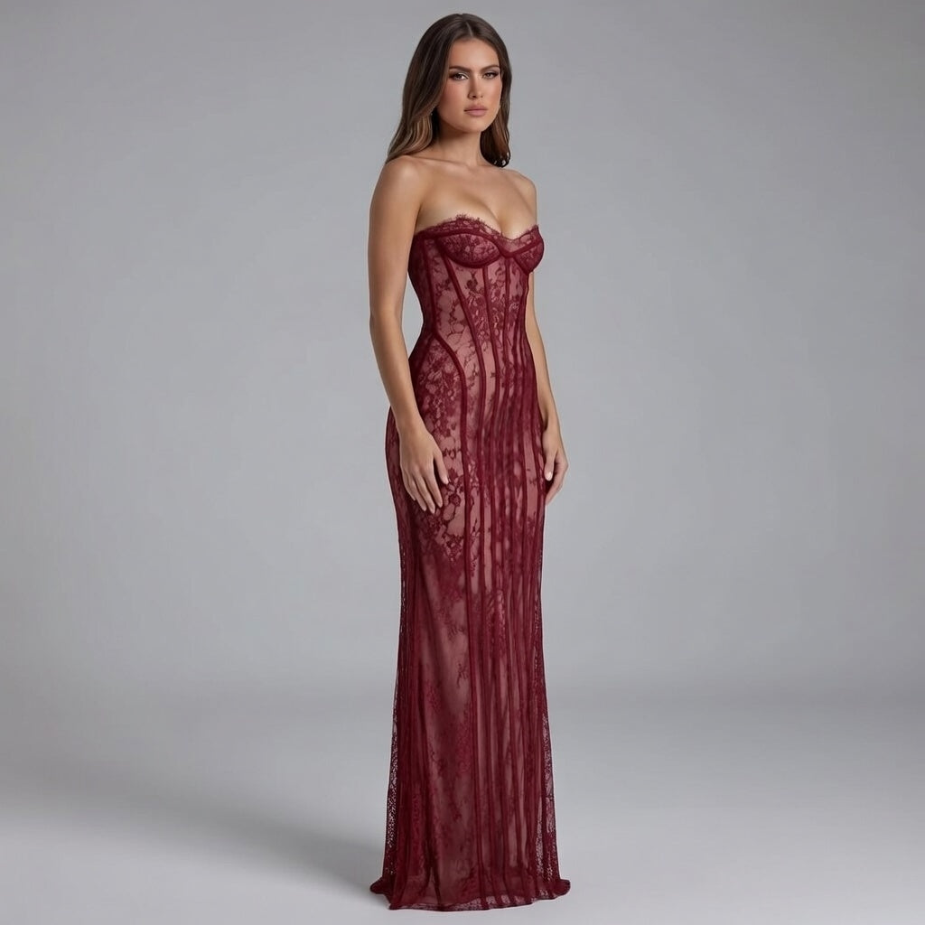 Rode Maxi dress - Lisa